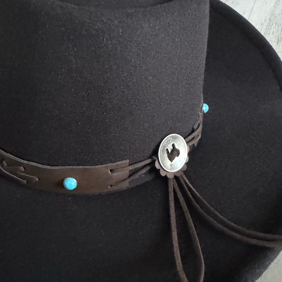 FRYE Womens Western Cowgirl Rodeo Boho Felt Tussle Studs   Hat NWT - Picture 8 of 9